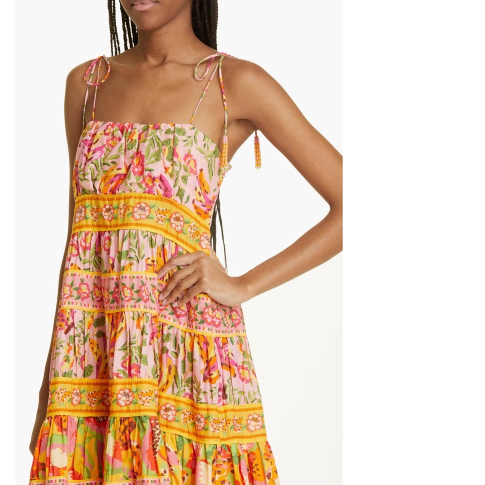 NWT $240 FARM Rio Mixed Fruits Paradise Cotton Midi Sundress - size XS + Medium! - Picture 4 of 7